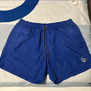 Paul Smith Blue Zebra Logo Swim Shorts 4” inseam. Medium